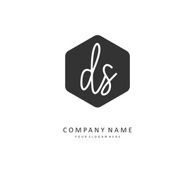 D S DS Initial letter handwriting and signature logo. A concept handwriting initial logo with template element.