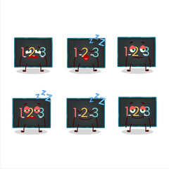 Cartoon character of numeric on board with sleepy expression