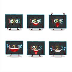Cartoon character of numeric on board with smile expression