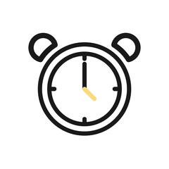 simple alarm time clock line icon vector