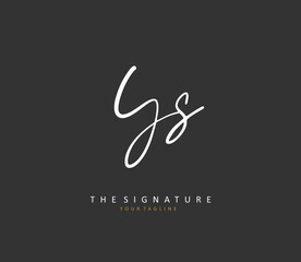 Y S YS Initial letter handwriting and signature logo. A concept handwriting initial logo with template element.