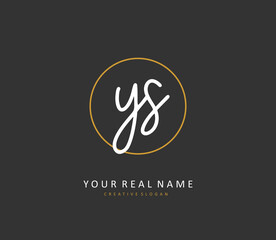 Y S YS Initial letter handwriting and signature logo. A concept handwriting initial logo with template element.