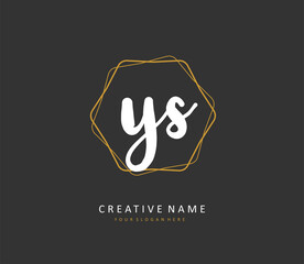Y S YS Initial letter handwriting and signature logo. A concept handwriting initial logo with template element.