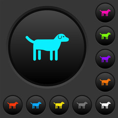 Dog dark push buttons with color icons
