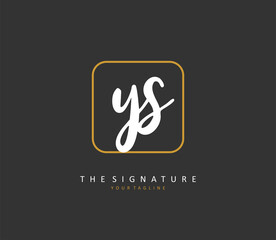 Y S YS Initial letter handwriting and signature logo. A concept handwriting initial logo with template element.