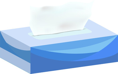 開いた青いティッシュのイラスト