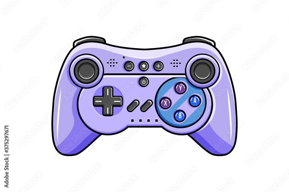 Wall mural gaming controller icon. isolated wireless gamepad with joysticks and control buttons. vector control