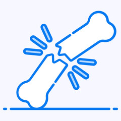 
Bone fracture icon in vector, icon of bone injury 
