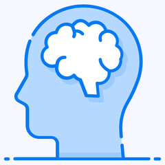  Brain icon vector design, human head in editable design 