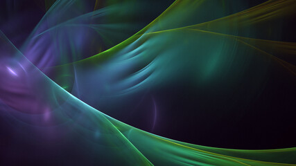 3D rendering abstract multicolor fractal light background