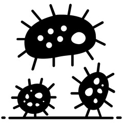 
Microscopic bacteria or microbes, germs flat icon design
