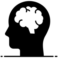 
Brain icon vector design, human head in editable design 
