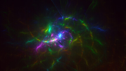 Fototapeta premium 3D rendering abstract multicolor fractal light background
