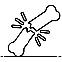 
Bone fracture icon in vector, icon of bone injury 
