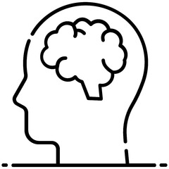 
Brain icon vector design, human head in editable design 
