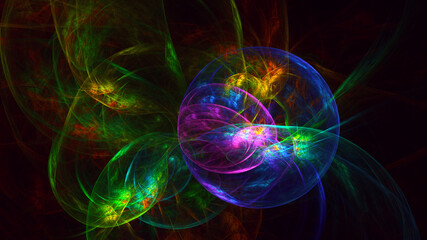 Obraz premium 3D rendering abstract multicolor fractal light background