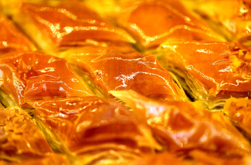 Photo background of delicious sweet baklava