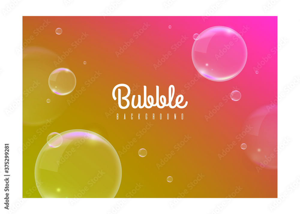 Poster realistic background with bubbles . isolated vector elements