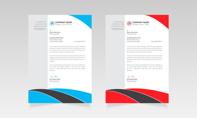 Curve shape corporate business letterhead template design