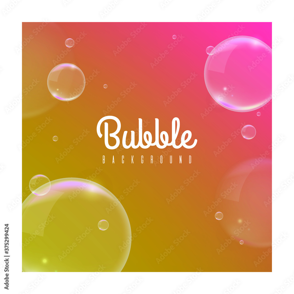 Poster realistic background with bubbles . isolated vector elements