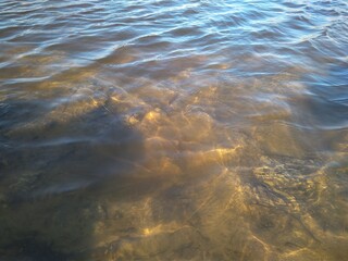 muddy dirty water in the reservoir drains chemical waste harmful to the environment in nature