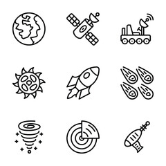 Space Line Icons Pack 