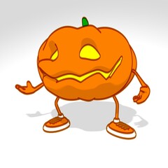 Fun 3D cartoon Halloween Pumpkin