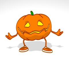 Fun 3D cartoon Halloween Pumpkin