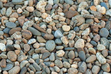 small multi-colored stones. hot summer evening