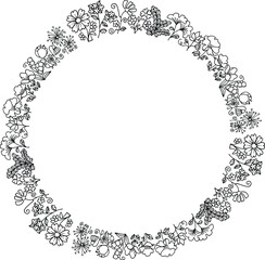 vector cartoon flowers background border