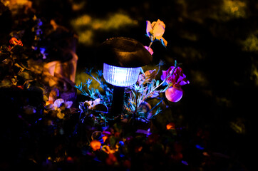 burning candles in the glass