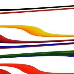 Lines, yellow red green abstract colorful wave background