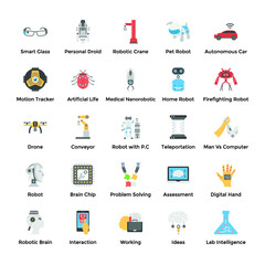 Artificial Intelligence Flat Vectors Pack 