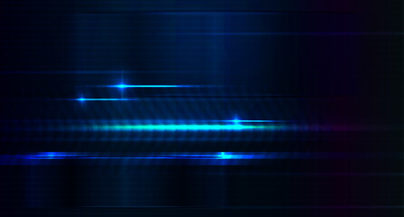 Abstraction dark background with a gradient of blue tint, arrows stripes with glitter are chaotically drawn