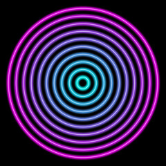 circle neon disc geometric shape background retro illustration 80s