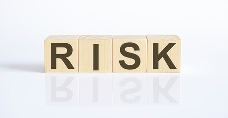 Risk Word On wooden Blocks on white background