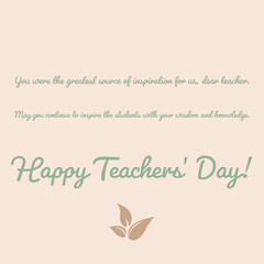 thank you card, happy teachers day wishes, text message written on abstract background, graphic design illustration wallpaper