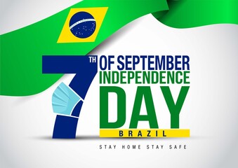 7th September Brazil Independence Day Banner Vector Illustration.coronavirus, covid19 concept