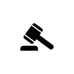 Auction Icon in black flat glyph, filled style isolated on white background