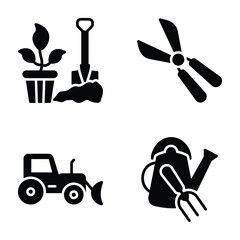 Landscaping And Gardening Tools Icons