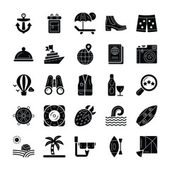 Summer And Holidays Icons Set