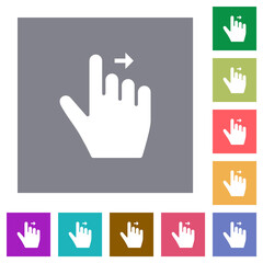 Right handed move right gesture square flat icons