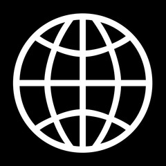 World icon on a black background.