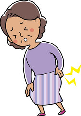 腰痛に苦しむ女性
