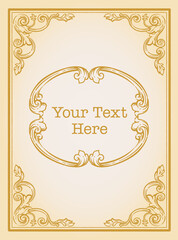 アンティーク風フレームとデザイン素材。ロココ、バロック風