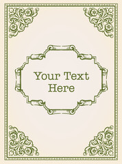 アンティーク風フレームとデザイン素材。ルネサンス、ゴシック風