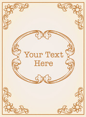 アンティーク風フレームとデザイン素材。ロココ、バロック風