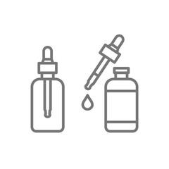 Cosmetic oil bottles icons
