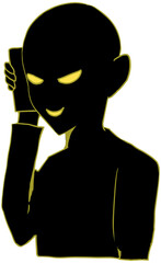 スマホのフィッシング詐欺をする悪い人のイラスト Wall Mural Foolchico