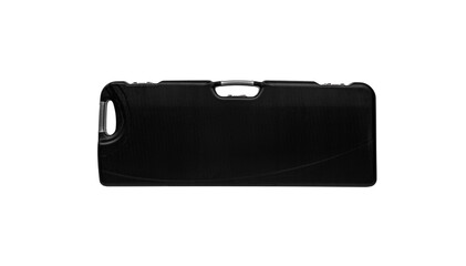 Modern hard plastic case with a combination lock for storing and transporting weapons. Luxury rifle case.